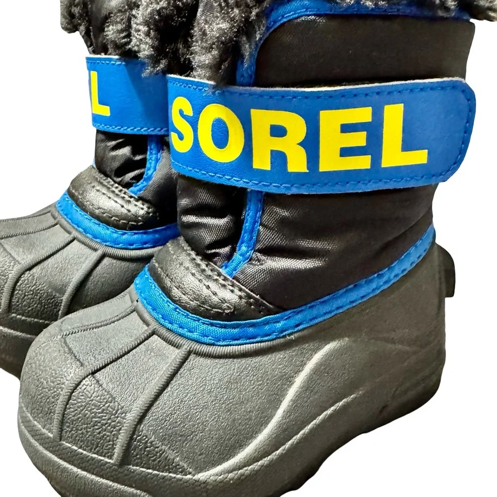 Sorel Snow Commander Kids Fur Lined Winter Snow Boots Size 6